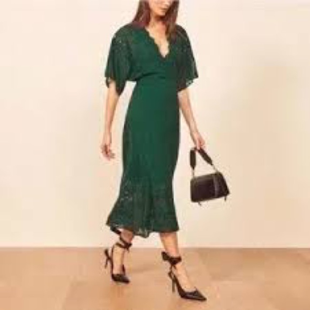Reformation Libby Dress Green